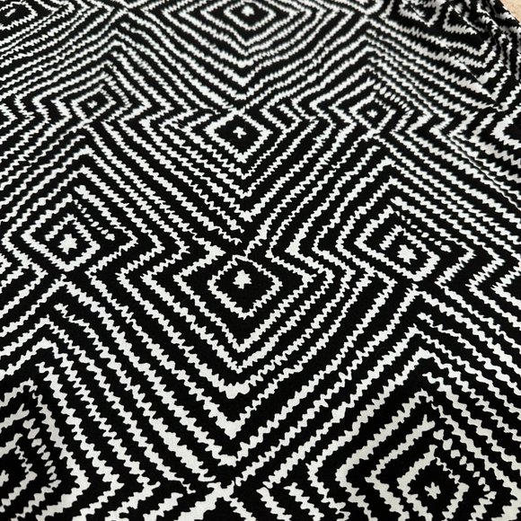 MICHAEL Michael Kors Dress Jersey Knit Mob Wife LS Lace Up Black White Print 1X - Picture 6 of 16